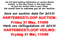 Save our 2013 Auction date!